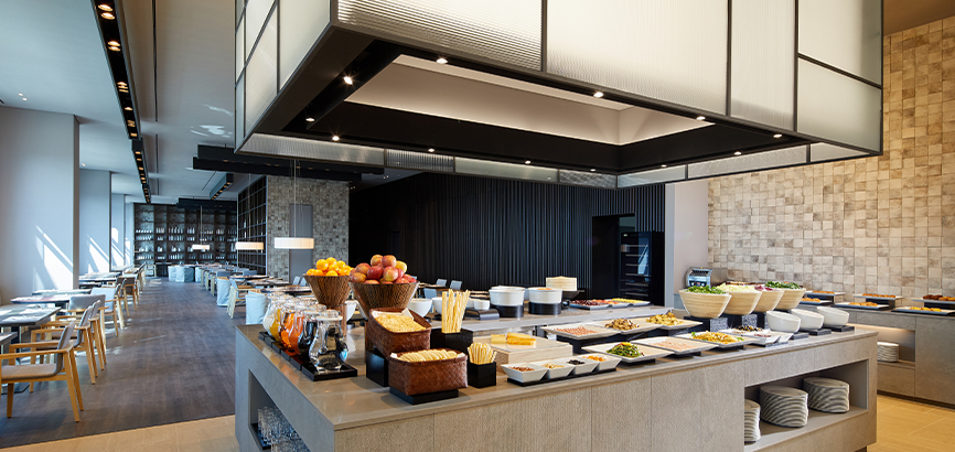 西釜山新罗舒泰酒店精选早餐和 可方便享用的杯面为您开启快乐的一天。